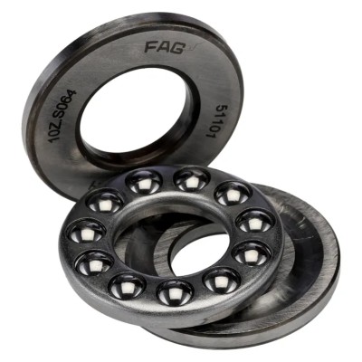 FAG 1 Row Deep Groove Ball Bearing 12 mm ID, 26 mm OD, 9 mm Width, Steel Cage and Balls 51101