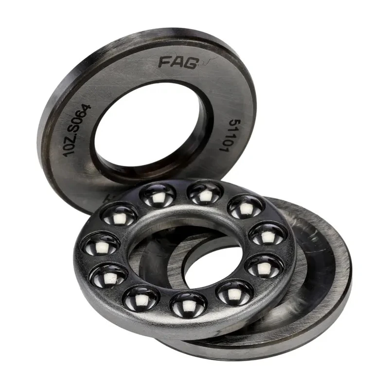 FAG 1 Row Deep Groove Ball Bearing 12 mm ID, 26 mm OD, 9 mm Width, Steel Cage and Balls 51101