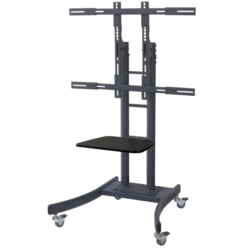 RS PRO Black Portable TV Stand Floor Mount with VESA 400x400 mm & 800x600 mm, Heavy Duty 125 kg Capacity 176-3383