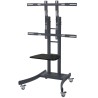 RS PRO Black Portable TV Stand Floor Mount with VESA 400x400 mm & 800x600 mm, Heavy Duty 125 kg Capacity 176-3383