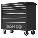 Bahco 6 Drawer Wheeled Tool Trolley Solid Steel Load Capacity 900kg Black 1475KXL6BLACK