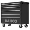 Bahco 6 Drawer Wheeled Tool Trolley Solid Steel Load Capacity 900kg Black 1475KXL6BLACK