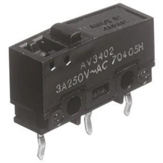 Panasonic Pin Plunger Micro Switch, PCB Terminal, 3A, 250 V AC, SPCO AV34043-A