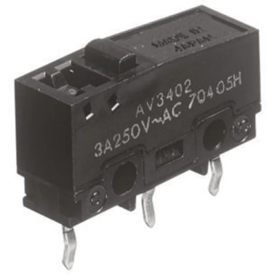 Panasonic Pin Plunger Micro Switch, PCB Terminal, 3A, 250 V AC, SPCO AV34043-A