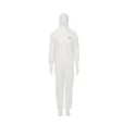 3M White Disposable Coverall, Size M, Chest 92 to 100 cm, Hooded, Non-Woven SMS Laminate Material, Liquid Protection 4540WM