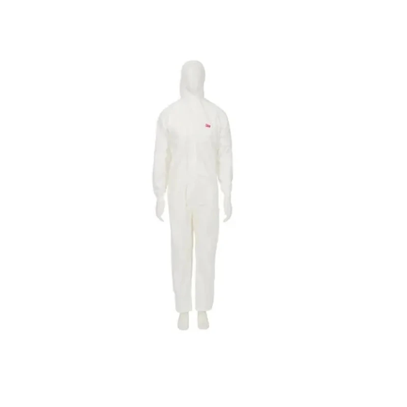 3M White Disposable Coverall, Size M, Chest 92 to 100 cm, Hooded, Non-Woven SMS Laminate Material, Liquid Protection 4540WM