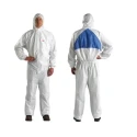 3M White Disposable Coverall, Size M, Chest 92 to 100 cm, Hooded, Non-Woven SMS Laminate Material, Liquid Protection 4540WM