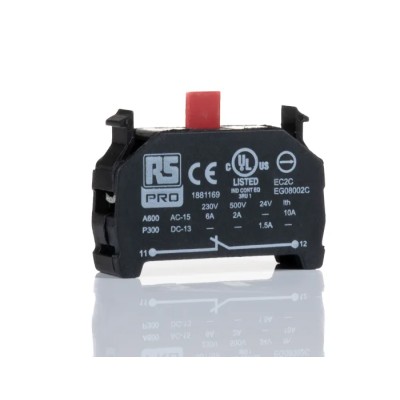 RS PRO Contact Block 1 NC Screw Terminal 230 V AC Model 188-1169