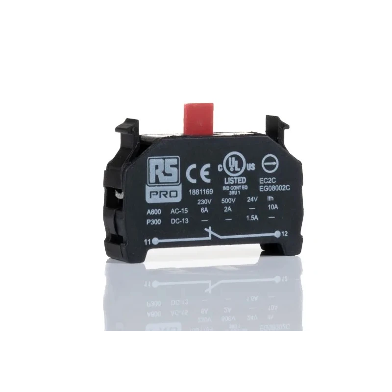 RS PRO Contact Block 1 NC Screw Terminal 230 V AC Model 188-1169