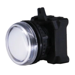 RS PRO White Round Pilot Light Head 22.5 mm Cutout IP65 Panel Mount 188-1203