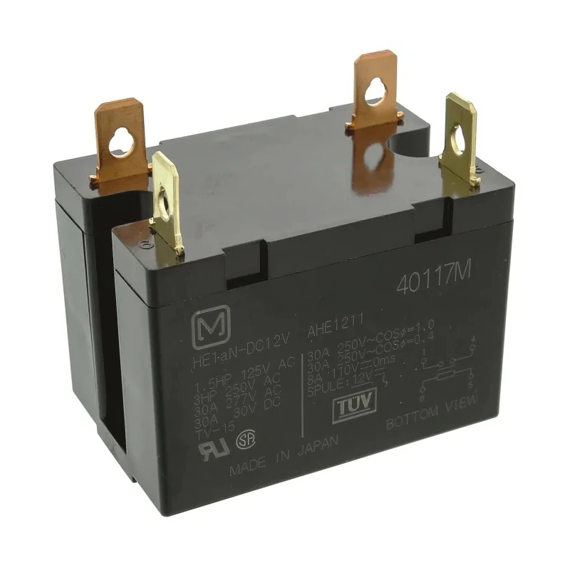 Panasonic PCB Power Relay, 12V DC Coil, 30A Switching Current, SPST HE1AN-DC12V