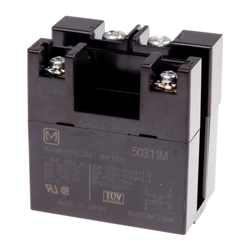 Panasonic Power Relay PCB Mount SPST 24V DC Coil 30A Switching Current HE1AN-S-DC24V