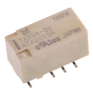 Panasonic Surface Signal Relay, 3V DC Coil Voltage, 2A Switching Current, DPDT Contact Configuration TX2SA-3V