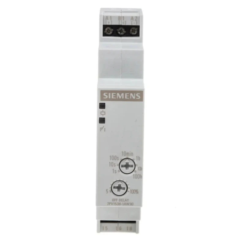 Siemens SIRIUS Series DIN Rail Timer Relay 1-Contact SPDT 12 to 240 V dc 12V ac 240 V ac 5 to 100 h 0.05 to 7PV1538-1AW30