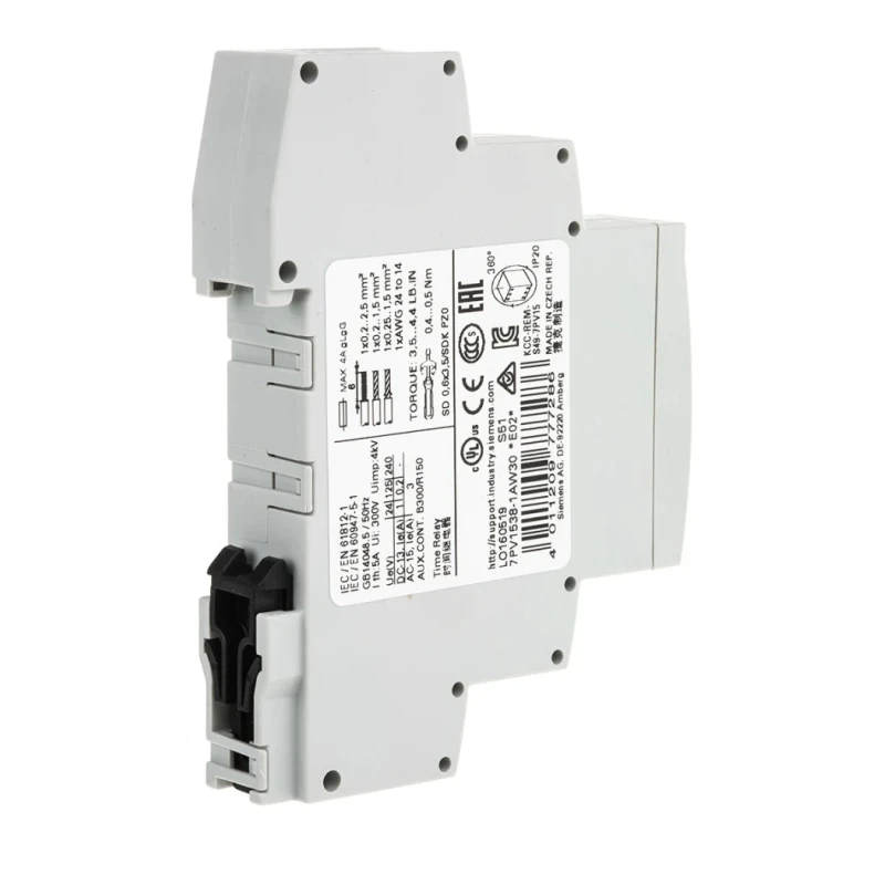 Siemens SIRIUS Series DIN Rail Timer Relay 1-Contact SPDT 12 to 240 V dc 12V ac 240 V ac 5 to 100 h 0.05 to 7PV1538-1AW30