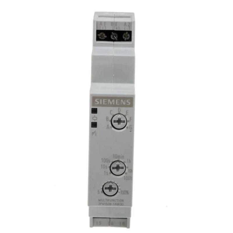 Siemens 7PV15 Series DIN Rail Timer Relay 1-Contact Multifunction 12 to 240 V DC, 240 V AC, Time Range 0.05 s 7PV1508-1AW30