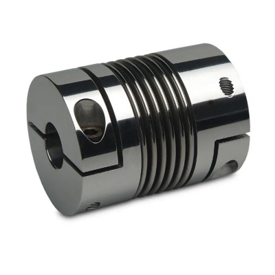 Huco 56 mm OD 28 mm Bore, 73 mm Length Aluminium Clamp Style Bellows Coupler 555.56.5454