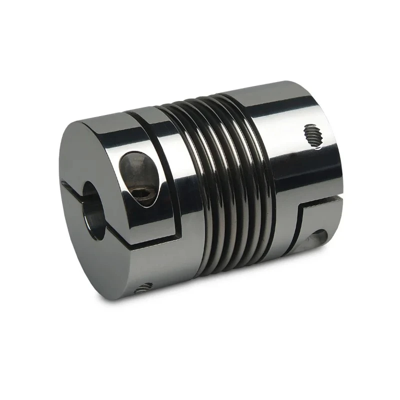 Huco 56 mm OD 28 mm Bore, 73 mm Length Aluminium Clamp Style Bellows Coupler 555.56.5454
