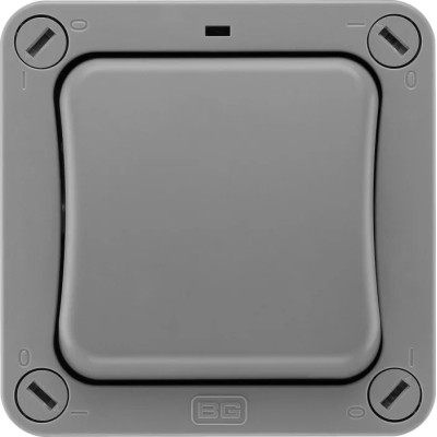 BG Electrical Grey 2 Way Rocker 1 Gang Light Switch 250V 20A Polycarbonate Surface Mount Storm Series WP30-02