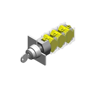 EAO 2-position Key Switch Head, Momentary Switch Operation, 22.3 mm Cutout Diameter, IP65, 90° Angle of Throw 704.122.0