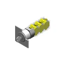 EAO Key Switch 3-Way IP67 Protection 240V AC Round Bezel Maintain(a)-Momentary Action 