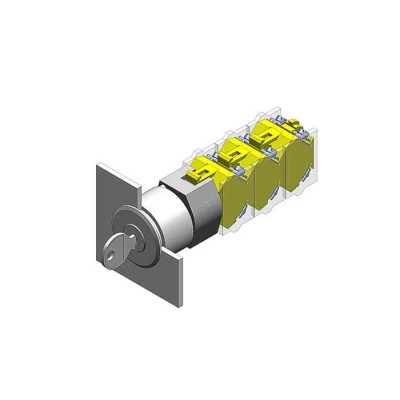 EAO Key Switch 3-Way IP67 Protection 240V AC Round Bezel Maintain(a)-Momentary Action 