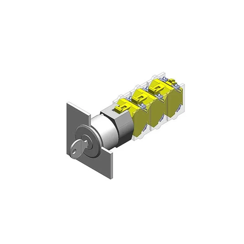 EAO Key Switch 3-Way IP67 Protection 240V AC Round Bezel Maintain(a)-Momentary Action 