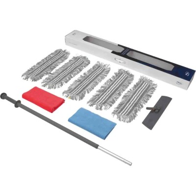 Vikan Starter Kit Restaurant Grey Mop & Handle Dust Mop Complies with EC 1935/2004 and FDA CFR 21 990101