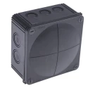 WISKA COMBI Series Black Polypropylene Junction Box, IP66 IP67, 6 Terminals, 140mm x 140mm x 82mm 62215
