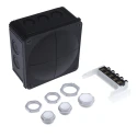 WISKA COMBI Series Black Polypropylene Junction Box, IP66 IP67, 6 Terminals, 140mm x 140mm x 82mm 62215