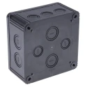 WISKA COMBI Series Black Polypropylene Junction Box, IP66 IP67, 6 Terminals, 140mm x 140mm x 82mm 62215