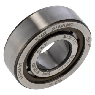 SKF Cylindrical Roller Bearing 17 mm ID, 40 mm OD, 12 mm Race Width, Non-Metallic Cage, Shielded NJ 203 ECP