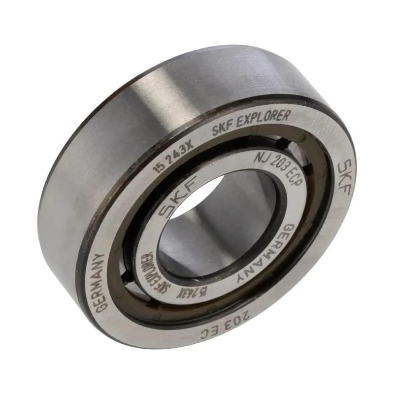SKF Cylindrical Roller Bearing 17 mm ID, 40 mm OD, 12 mm Race Width, Non-Metallic Cage, Shielded NJ 203 ECP