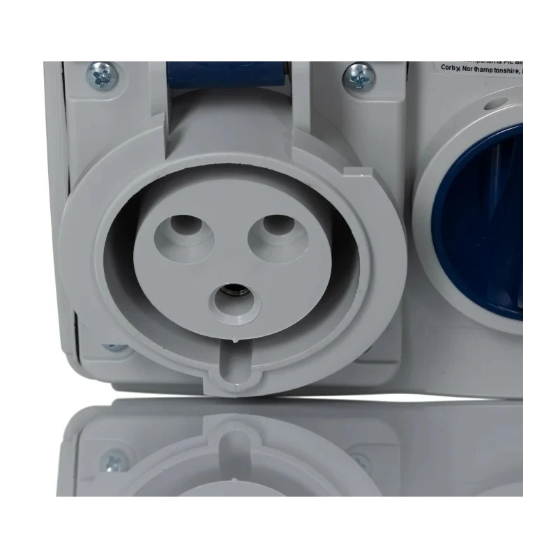 RS PRO Industrial Power Connector 32A 230V IP67 Blue Wall Mount, 2P+T IP67