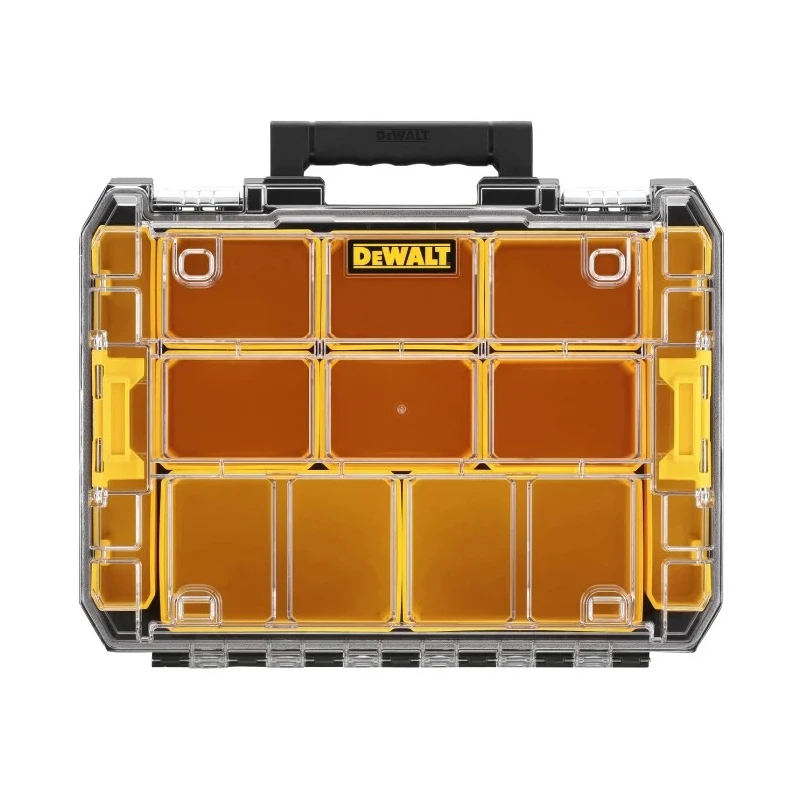 DeWALT Adjustable Compartments 10 Cell Yellow Polycarbonate Compartment Box 119mm x 440mm x 332mm DWST82968-1