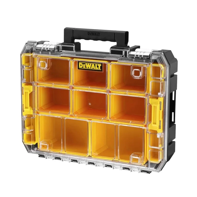DeWALT Adjustable Compartments 10 Cell Yellow Polycarbonate Compartment Box 119mm x 440mm x 332mm DWST82968-1