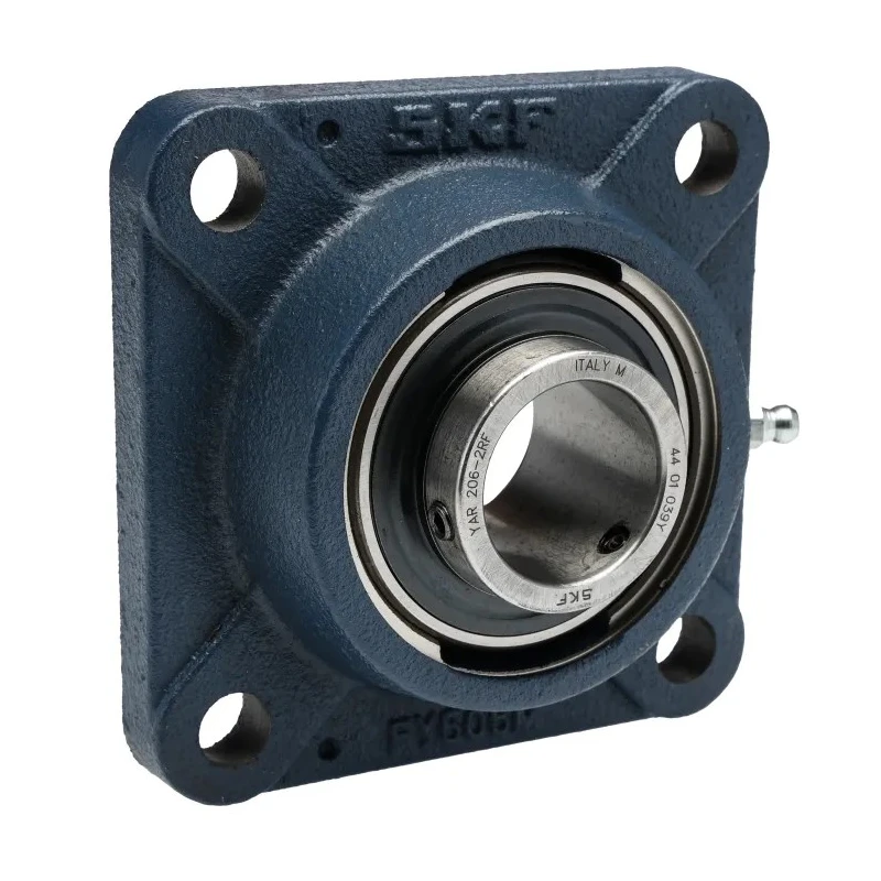 SKF Flanged Bearing Unit, 4 Hole Cylindrical Bore, 30 mm Inside Diameter, Steel Housing, Set Screw Locking, 3800 rpm FY 30 TR