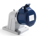 RS PRO Industrial Power Connector Blue Panel Mount 16A 250V IP44 2P+T IP44