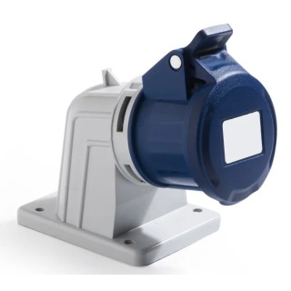 RS PRO Industrial Power Connector Blue Panel Mount 16A 250V IP44 2P+T IP44