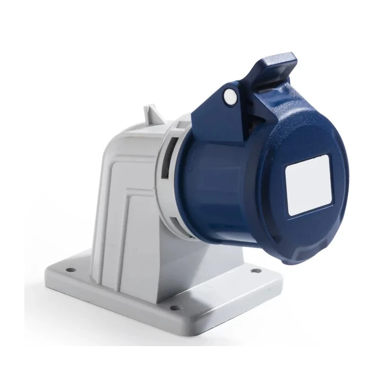 RS PRO Industrial Power Connector Blue Panel Mount 16A 250V IP44 2P+T IP44