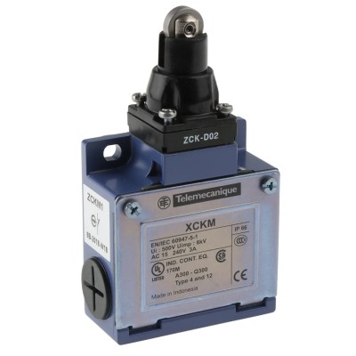Telemecanique Sensors OsiSense XC Series Roller Plunger Limit Switch 1 NO 1 NC Snap Action Zinc Alloy Housing 240V AC 3A IP66