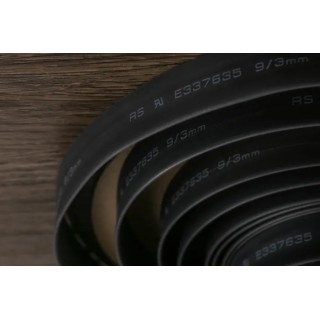 RS PRO Heat Shrink Tubing Black 9 mm Sleeve Diameter 5 m Length 3:1 Shrink Ratio 700-4539