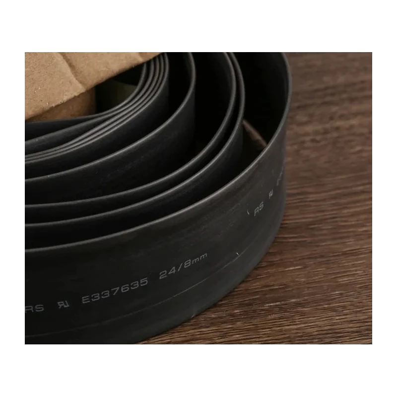 RS PRO Heat Shrink Tubing Black 24 mm Sleeve Diameter x 3 m Length 3:1 Ratio 700-4545
