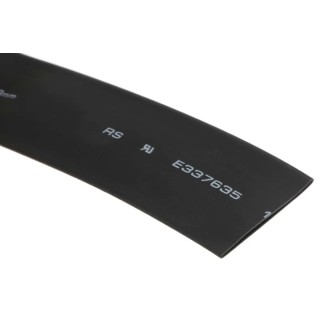 RS PRO Heat Shrink Tubing Black 19 mm Sleeve Diameter x 5m Length 2:1 Ratio 700-4664