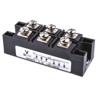 Vishay Bridge Rectifier Module 1200 V Peak Reverse Voltage 1 kA Peak Surge Current 6-Pin Panel Mount VS-110MT120KPBF