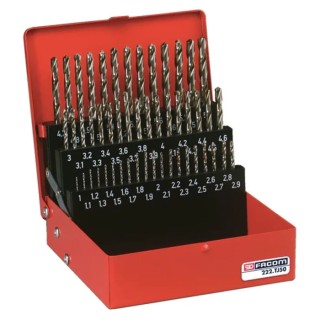 Facom 50-Piece Twist Drill Bit Set for Masonry, 1 mm to 5.9 mm Stainless Steel 222A.TJ50