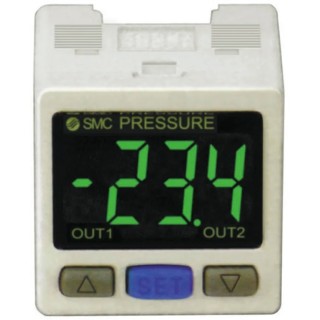 SMC Pressure Sensor Controller PSE304, PNP x 2 Outputs, Digital Display, IP40, 50mA, 12V/24V DC
