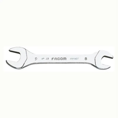 Facom Double Ended Metric Open End Spanner Size 10 x 11 mm Chrome Vanadium Steel Chrome Finish 100mm Overall Length 22.10X11