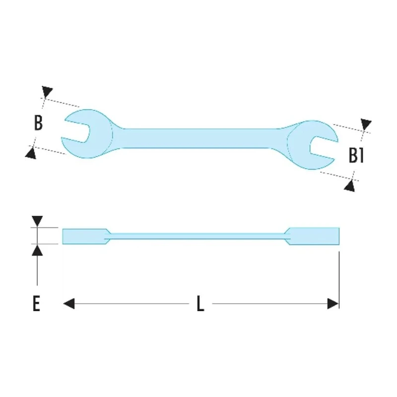 Facom Double Ended Metric Open End Spanner Size 10 x 11 mm Chrome Vanadium Steel Chrome Finish 100mm Overall Length 22.10X11
