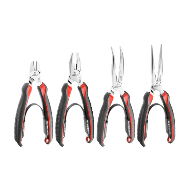 Facom 4-Piece Plier Set Combination Cutters Long Nose Round Nose Pliers CPE.A2